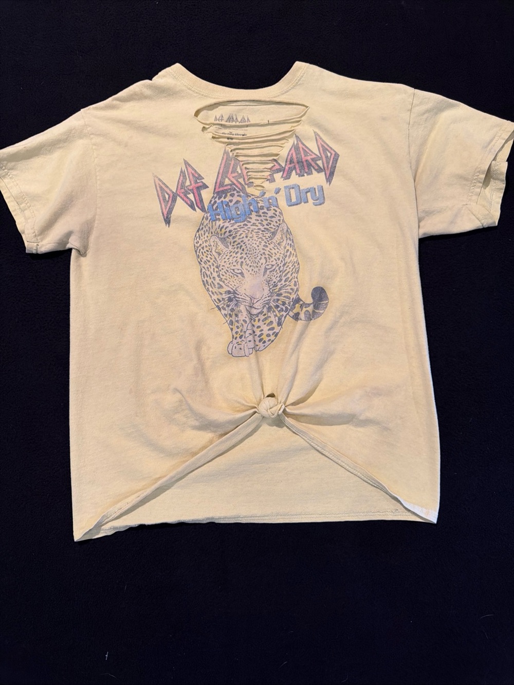 Def Leppard‎ HIgh n Dry band tee shirt Distressed concert Custom Women’s Large